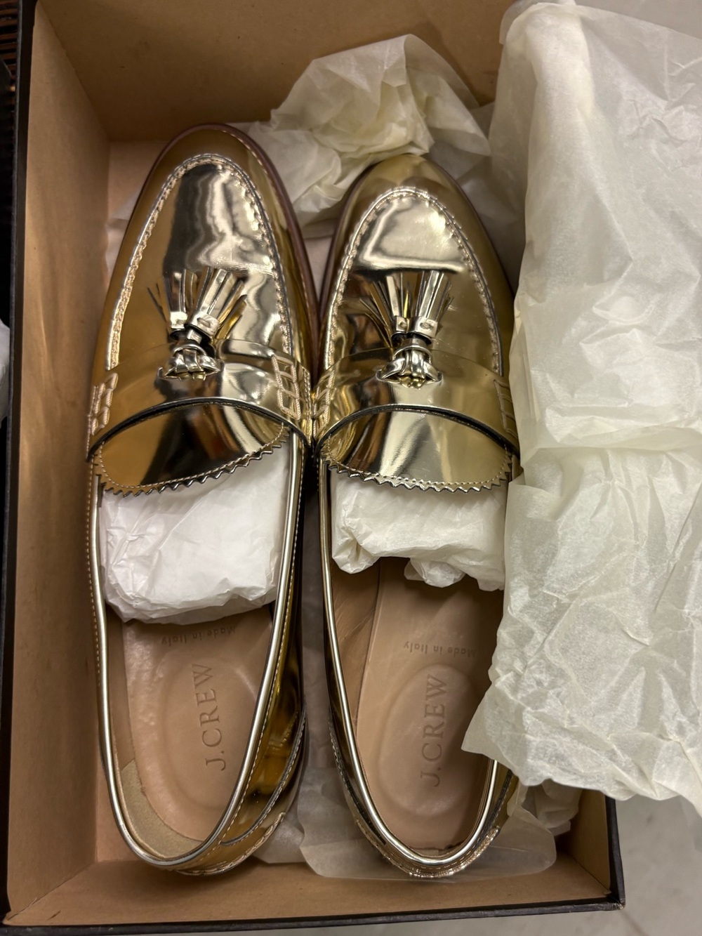J. Crew Metallic Biella Loafers. Size 9. Like New.